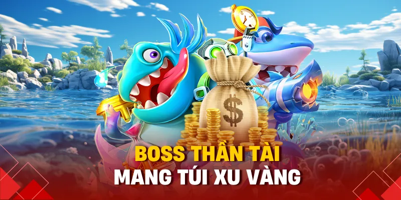 Boss thần tài mang túi xu vàng